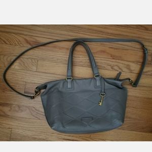 Fossil Gray Bag Triangle Emboss